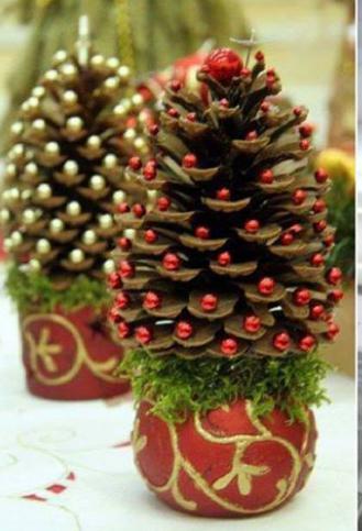 Arbre de Noël de cônes. Nous faisons un arbre ornemental