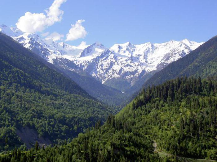 La position géographique des montagnes du Caucase: description, photo